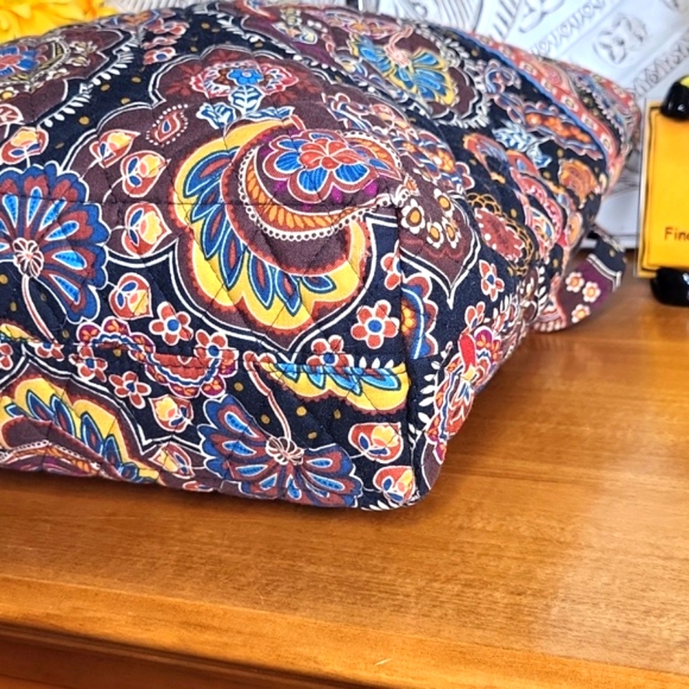 Vera Bradley Brown Multi Color Floral Paisley Tote - Picture 4 of 12